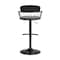 Armen Living Nash Adjustable Black Wood Bar Stool in Gray Faux Leather with Black Metal LCNABABLKGRY - alternate 9